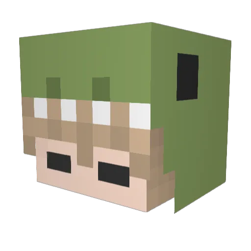 mirinsatou Minecraft avatar head, 3D render