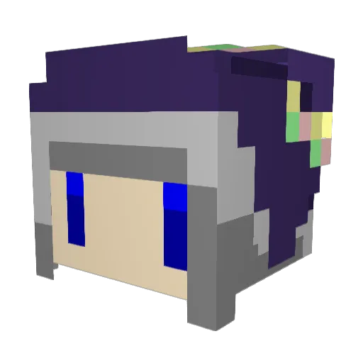 mirlny Minecraft avatar head, 3D render