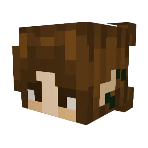 mirmomo Minecraft avatar head, 3D render
