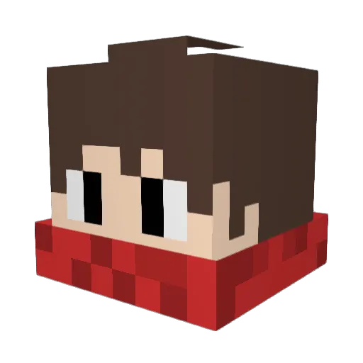 mirolol Minecraft avatar head, 3D render