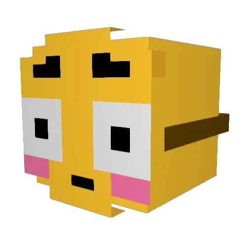 miromelucy Minecraft avatar head, 3D render