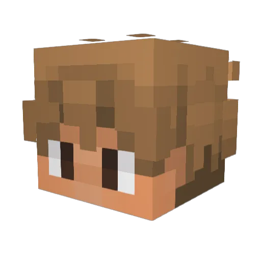 mirrorish Minecraft avatar head, 3D render