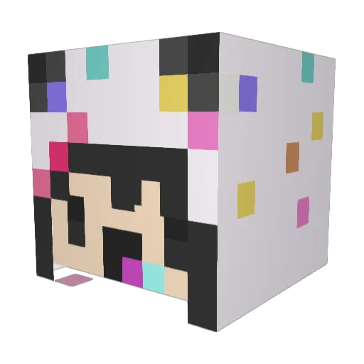 miruppoi Minecraft avatar head, 3D render