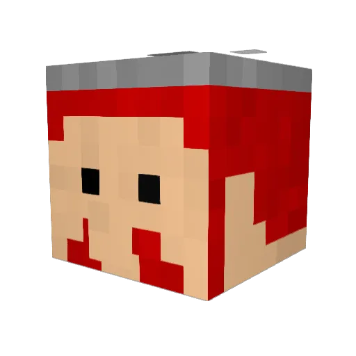mirxXx Minecraft avatar head, 3D render