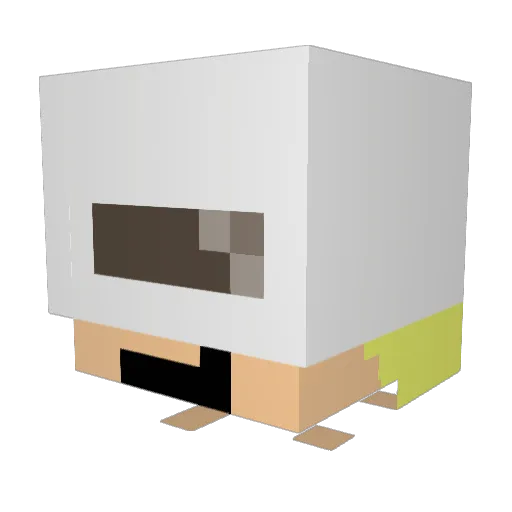 misiopapi Minecraft avatar head, 3D render