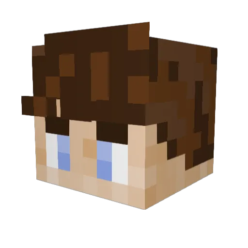 mismailing Minecraft avatar head, 3D render