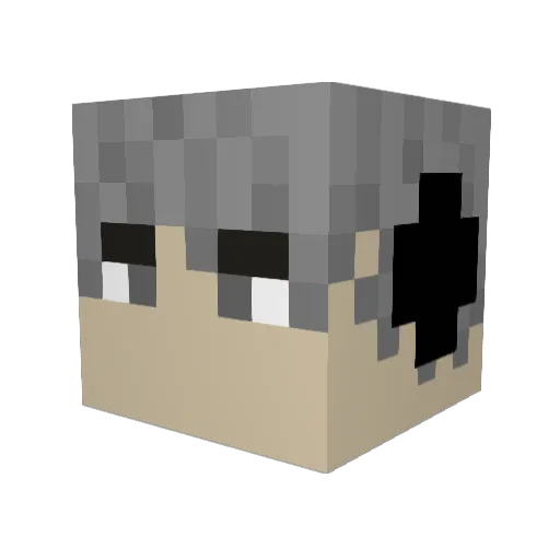 misorude Minecraft avatar head, 3D render