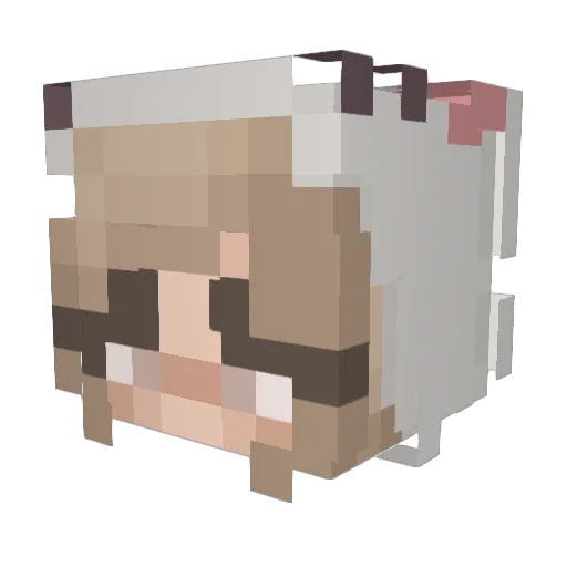 missghoul Minecraft avatar head, 3D render