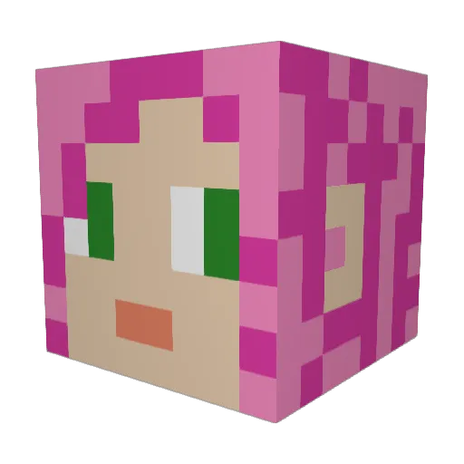 missjunebuggy Minecraft avatar head, 3D render