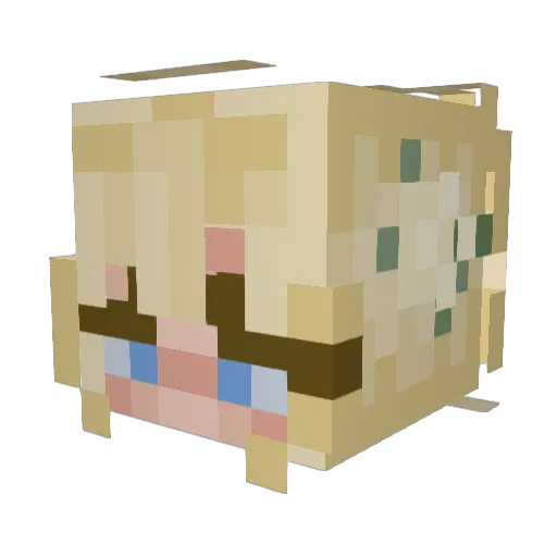missmal Minecraft avatar head, 3D render