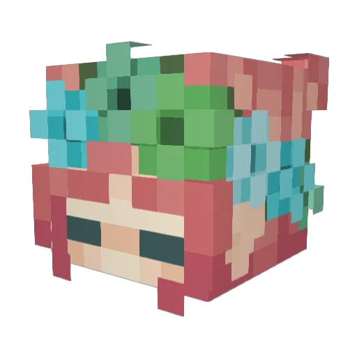 missroseart Minecraft avatar head, 3D render