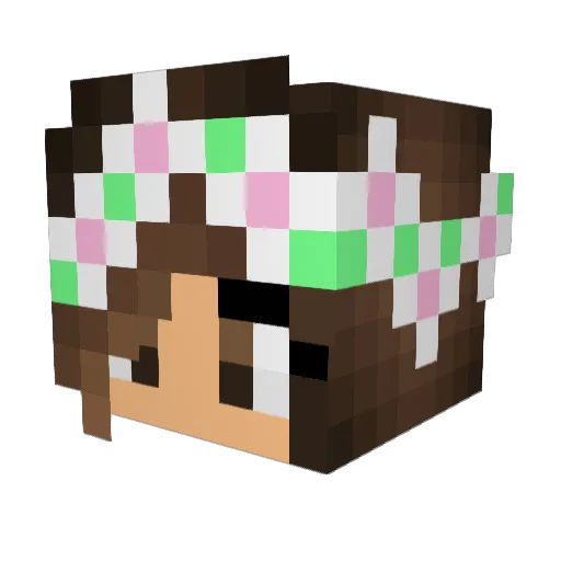 missxlou Minecraft avatar head, 3D render