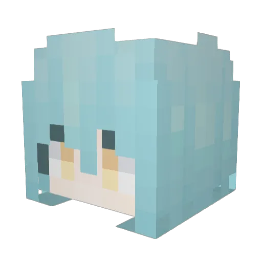 mister__W Minecraft avatar head, 3D render