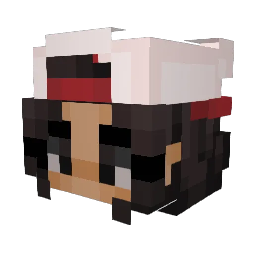 misterina_ Minecraft avatar head, 3D render