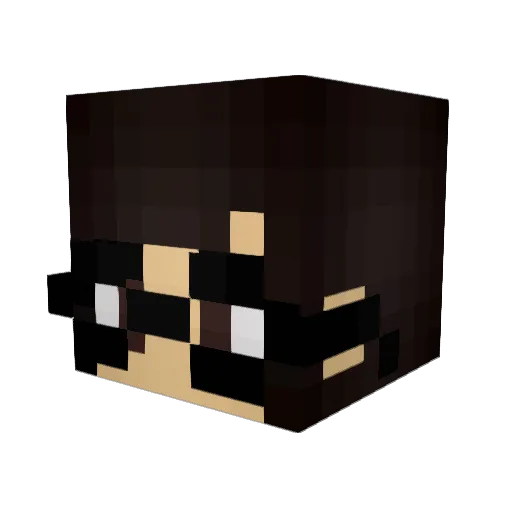 mistiqspiral Minecraft avatar head, 3D render