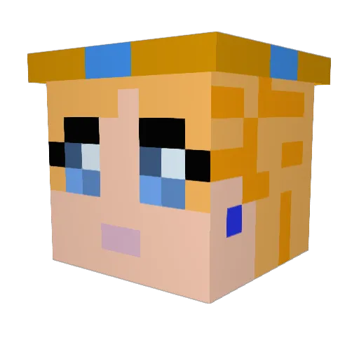 misty4 Minecraft avatar head, 3D render
