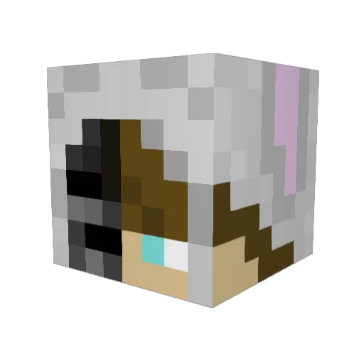 mitchrora Minecraft avatar head, 3D render