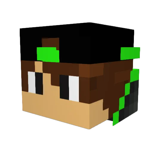 mitchu Minecraft avatar head, 3D render