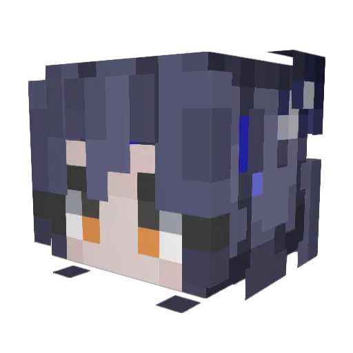 mitsgg Minecraft avatar head, 3D render