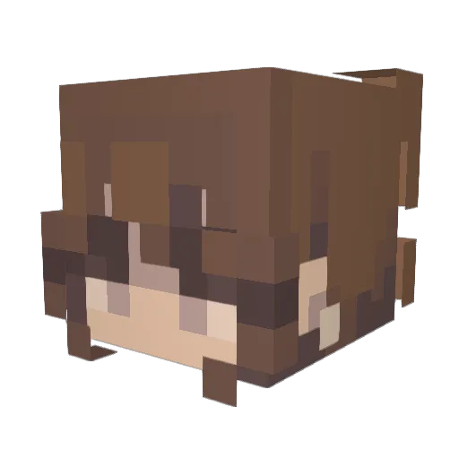 mitsiii Minecraft avatar head, 3D render