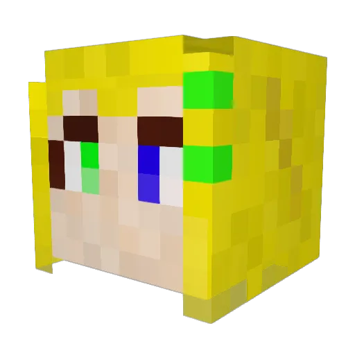 mitsubarinka Minecraft avatar head, 3D render
