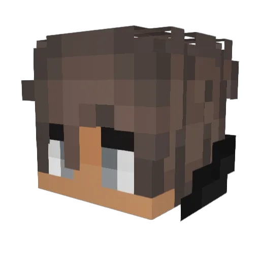 mitsulol Minecraft avatar head, 3D render