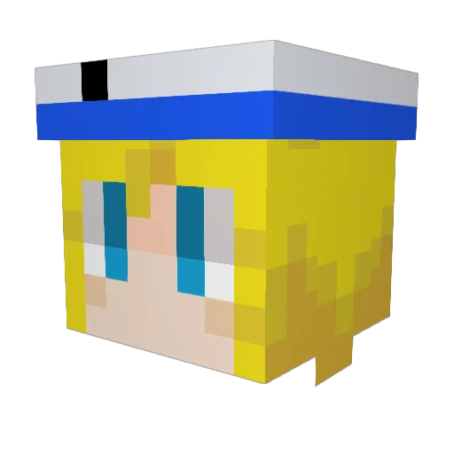 mitsunagi Minecraft avatar head, 3D render