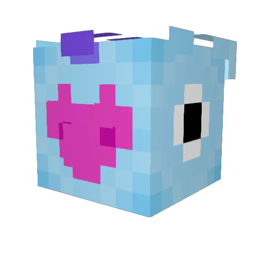 mittenza Minecraft avatar head, 3D render