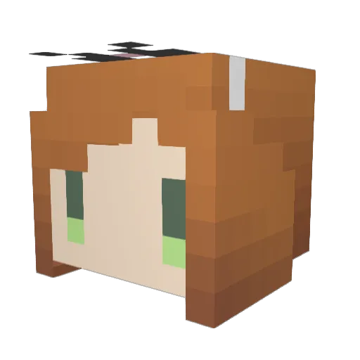 mitumushi Minecraft avatar head, 3D render