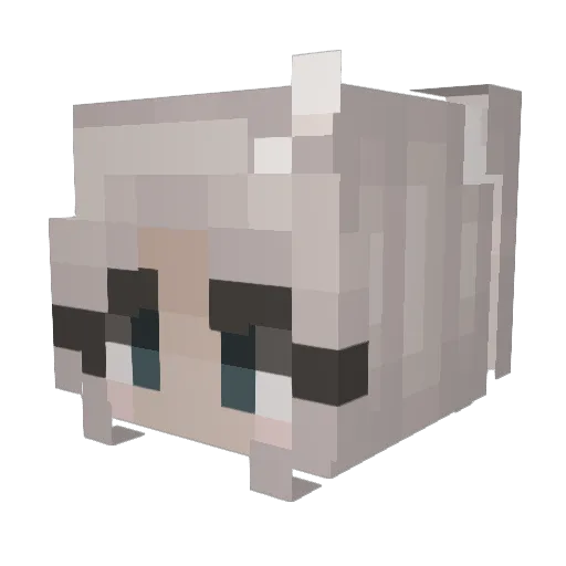 miumau Minecraft avatar head, 3D render