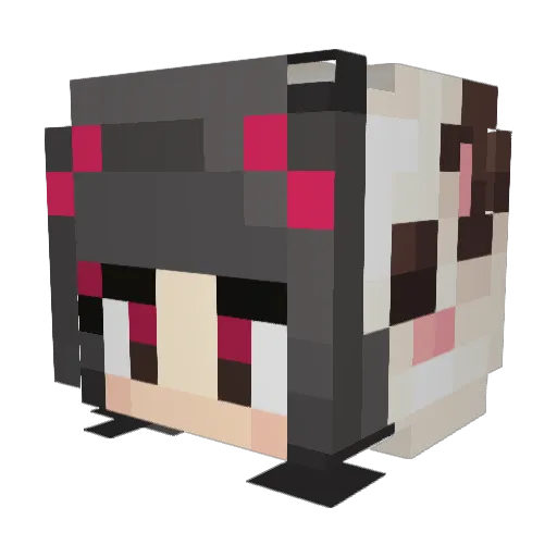 miunochan Minecraft avatar head, 3D render