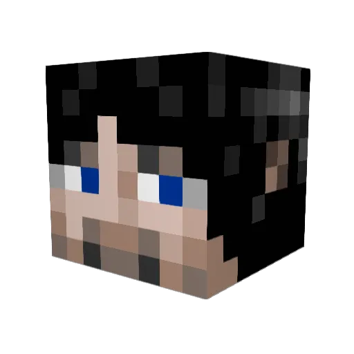 mixel Minecraft avatar head, 3D render