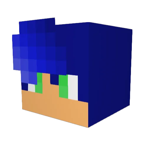 mixtaped Minecraft avatar head, 3D render