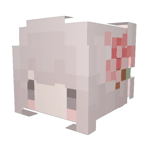 miyu_cha Minecraft avatar head, 3D render