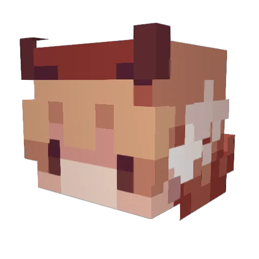 mizibi Minecraft avatar head, 3D render