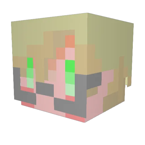mizota Minecraft avatar head, 3D render
