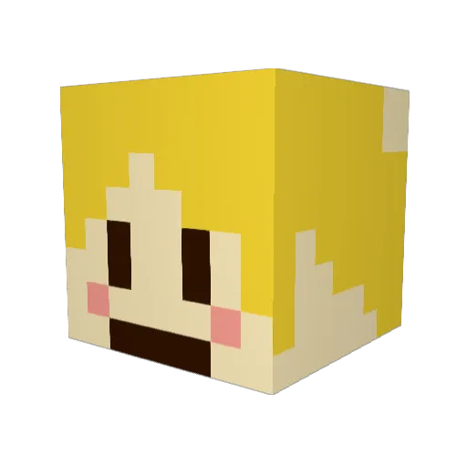 mizuaki Minecraft avatar head, 3D render