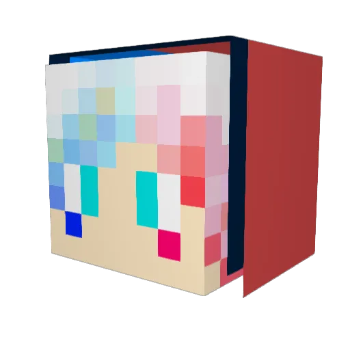 mizudango Minecraft avatar head, 3D render