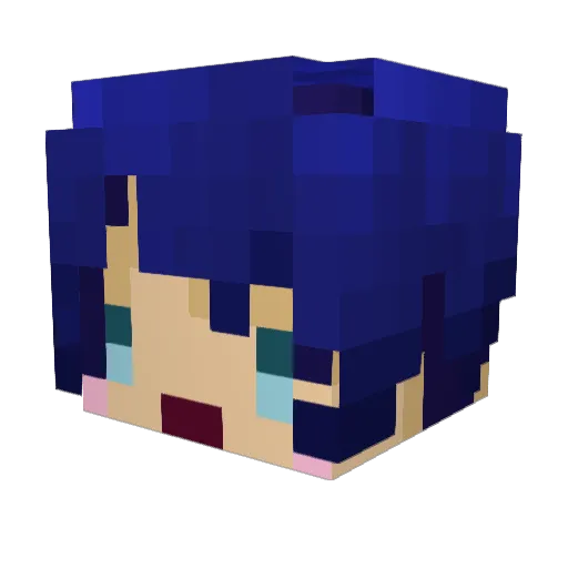 mizukisaki Minecraft avatar head, 3D render