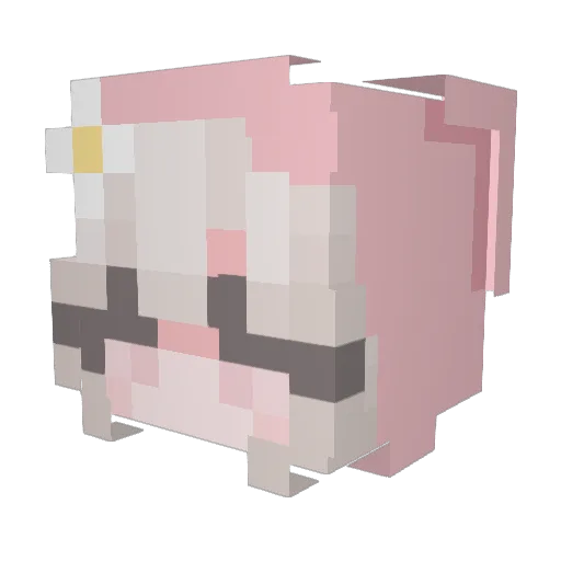 mizuri Minecraft avatar head, 3D render