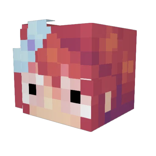 mizuume_ Minecraft avatar head, 3D render