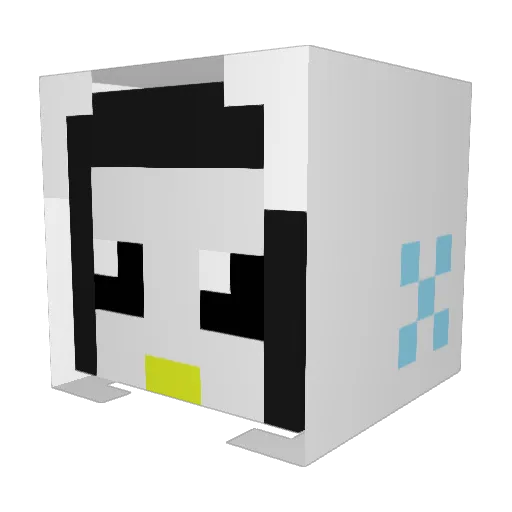 mizyuna Minecraft avatar head, 3D render
