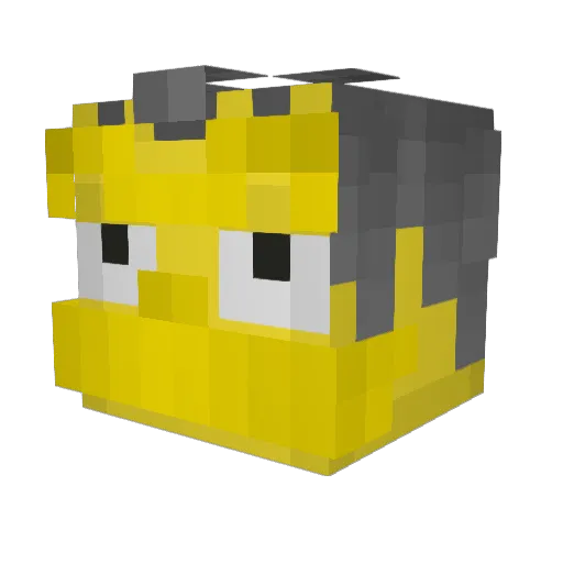mjeen Minecraft avatar head, 3D render
