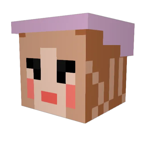 mjo_light Minecraft avatar head, 3D render