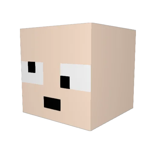 mk2023 Minecraft avatar head, 3D render