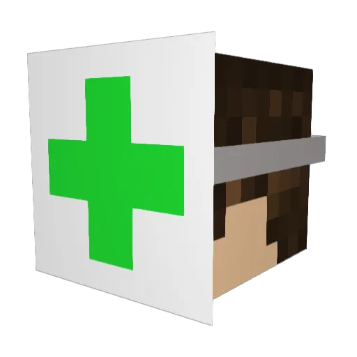 mk_zuika Minecraft avatar head, 3D render