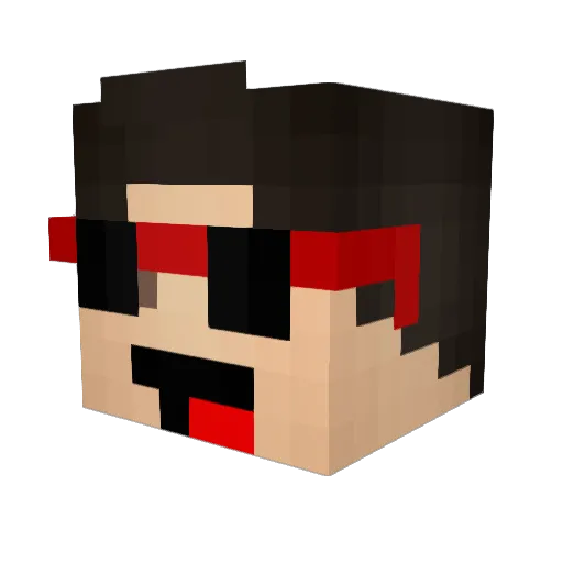 mkdom Minecraft avatar head, 3D render