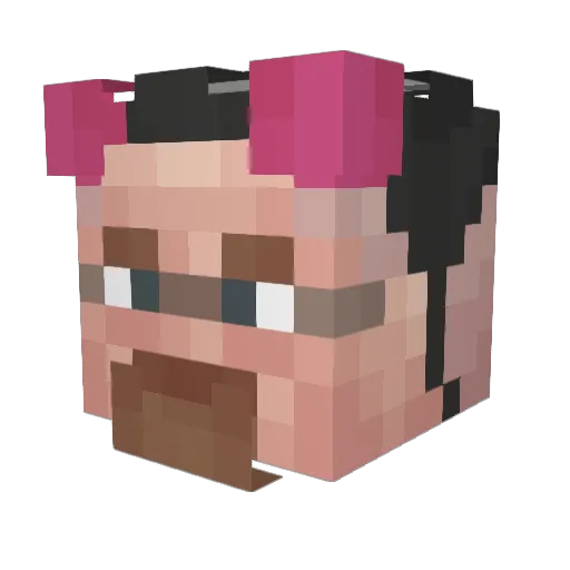 mkfki Minecraft avatar head, 3D render