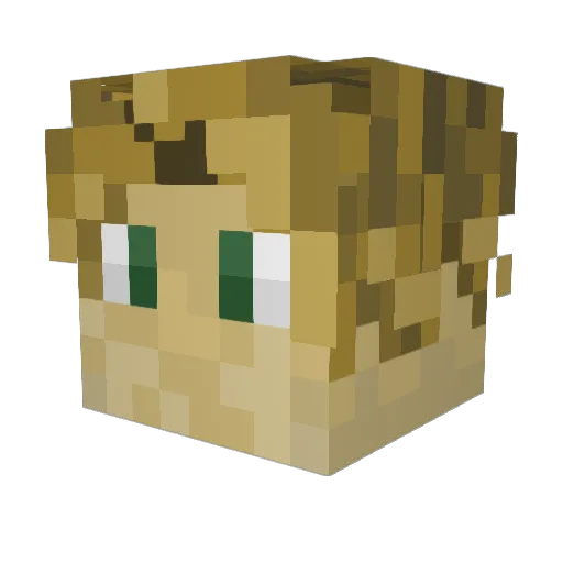 mktse Minecraft avatar head, 3D render