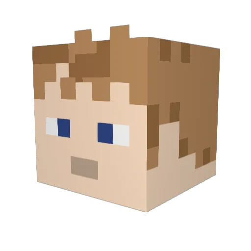 mlightning Minecraft avatar head, 3D render